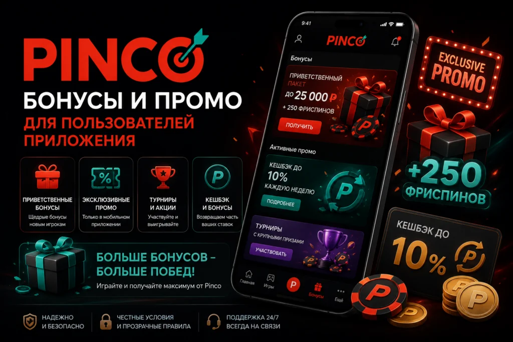 Бонусы и промо Pinco